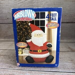 2004 Gemmy Airblown Inflatable Santa Claus – 4’ Tall Indoor Use Rare, Used
